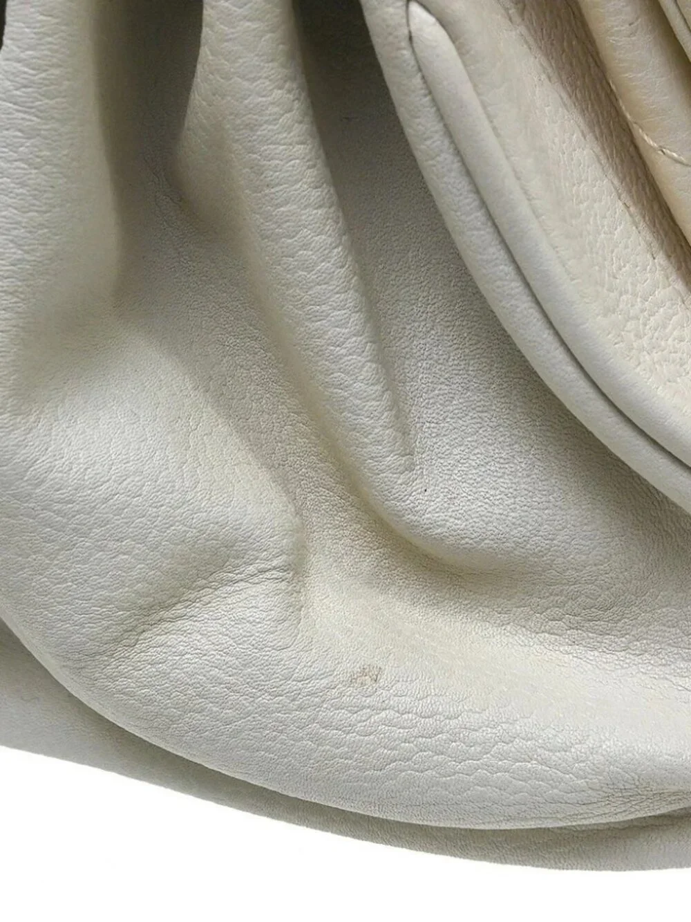 Chanel White Calfskin Accordion Flap Shoulder Bag